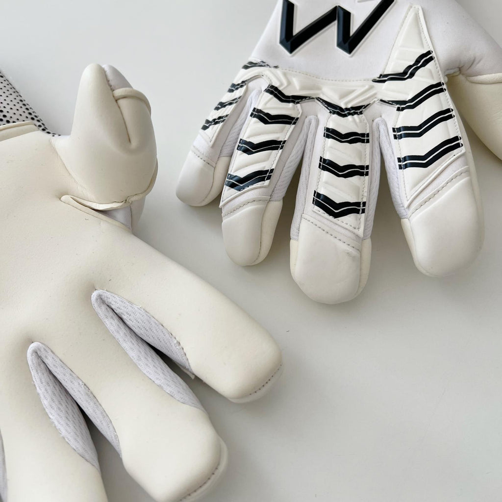 ISU Gecko Pro goalkeeper gloves finger detail and backhand close-up – AM Gloves