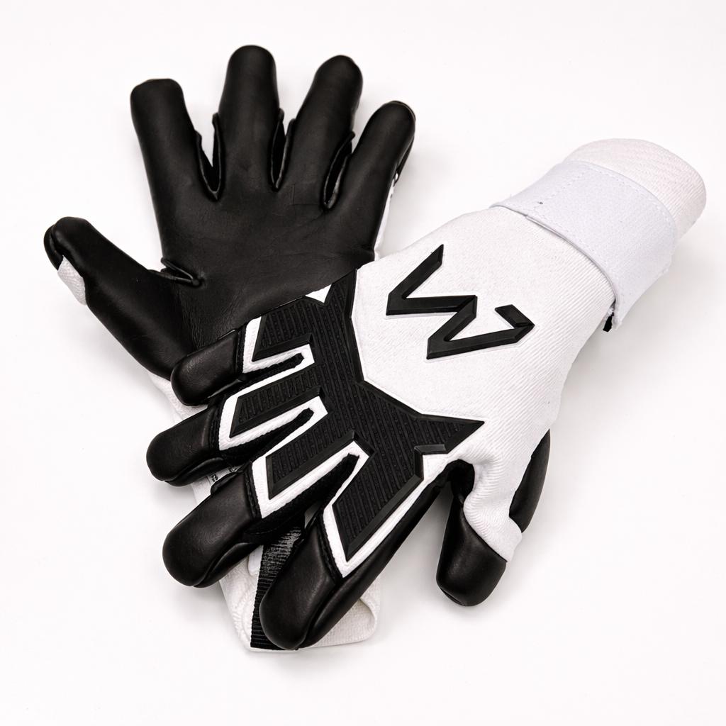 AM Polar G.G goalkeeper gloves black white palm latex and backhand crossed pair – AM Gloves
