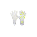 Valo Pro 1.0 goalkeeper gloves white yellow fluo negative cut palm and backhand – AM Gloves