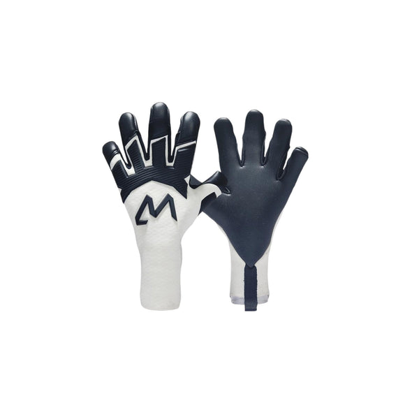 AM Polar G.G goalkeeper gloves black white negative cut palm and backhand view – AM Gloves